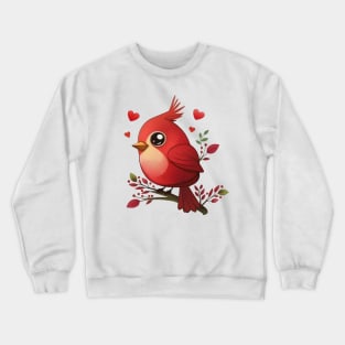 Lovey-Dovey Red Cardinal Yellow Crewneck Sweatshirt